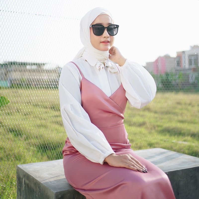 LONG DRESS SATIN / DRESS KONDANGAN / DRESS OUTER