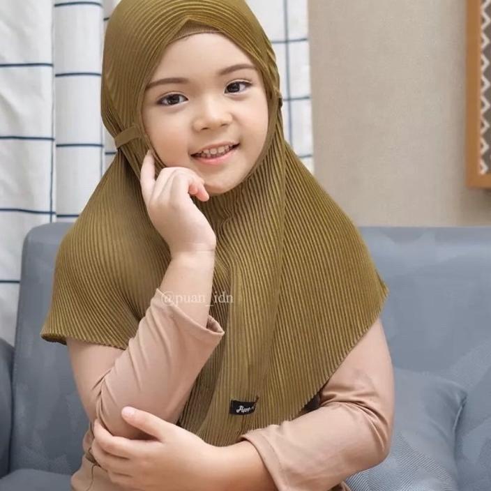 Bergo Maryam Plisket Anak Jilbab Bergo Full Plisket Anak Diamond Original