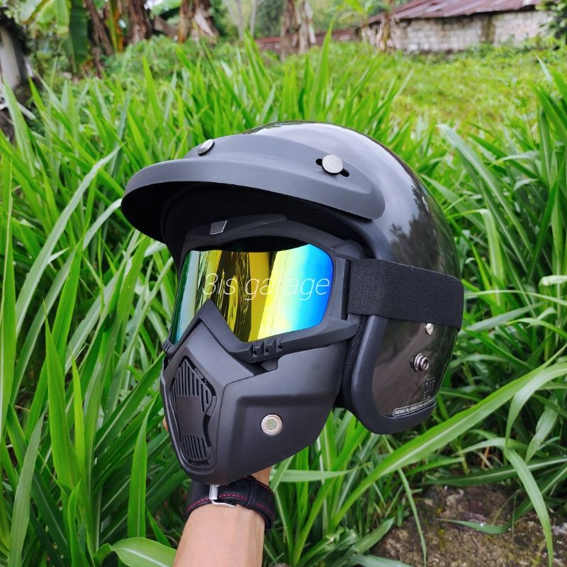 HELM RETRO BOGO GOGLE MASK TOPENG