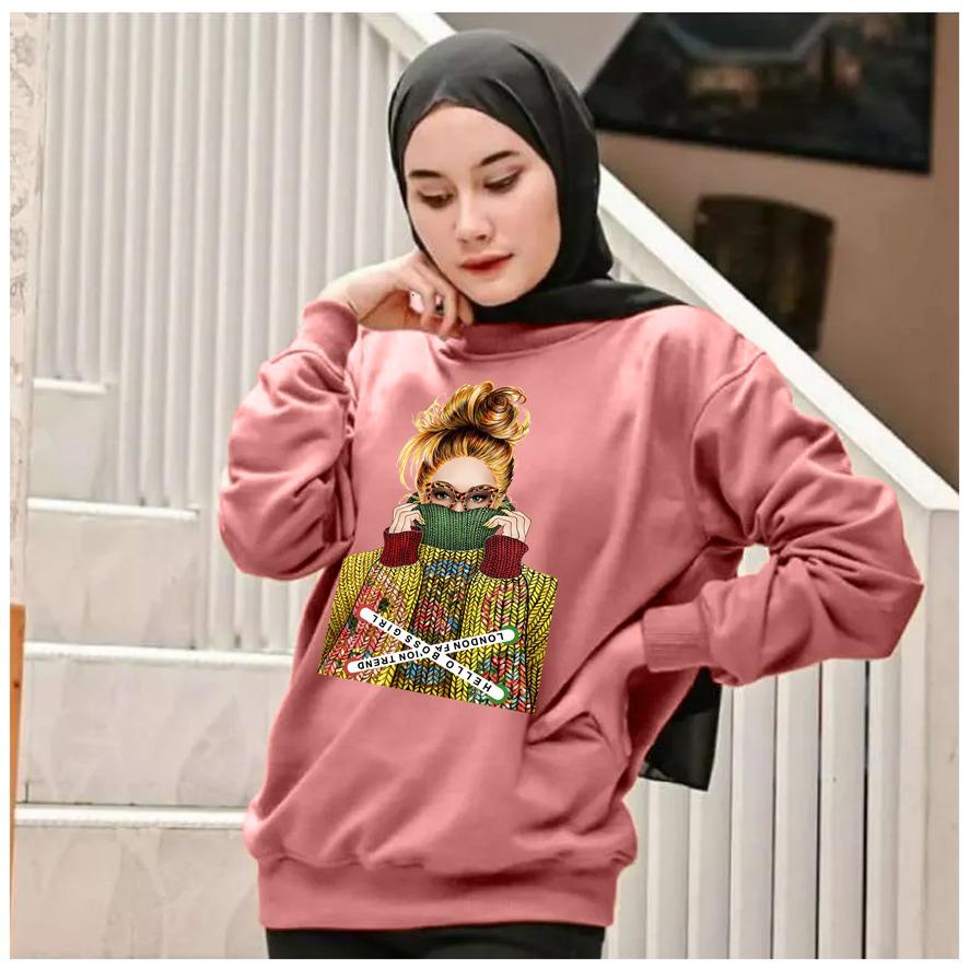 Kaos Lengan Panjang DTF CEWEK KACAMATA / Kaos Sweatshirt / Atasan Wanita / Atasan Wanita Lengan Panjang