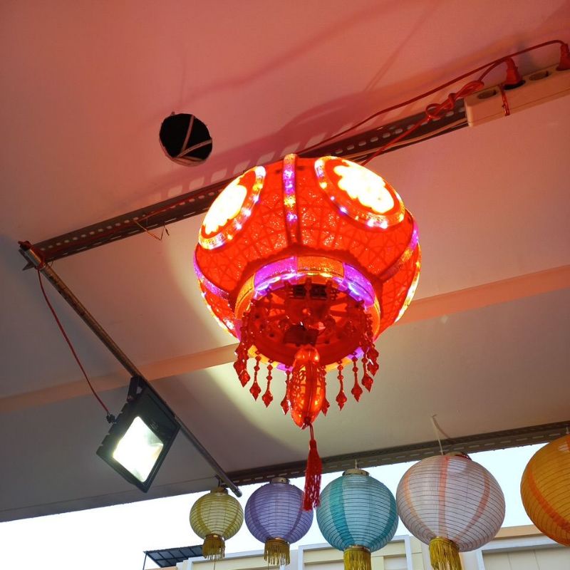 Lampion Putar LED Fu Hoki / Lampu Lampion Hoki LED Putar / Tenlung Imlek LED / Lentera CNY LED