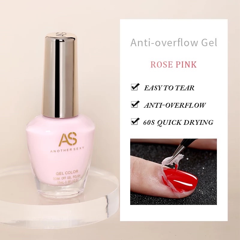 AS Anti-Overflow Gel 15ml Cuticle Protector Skin Nail Polish Peel Off Latex
