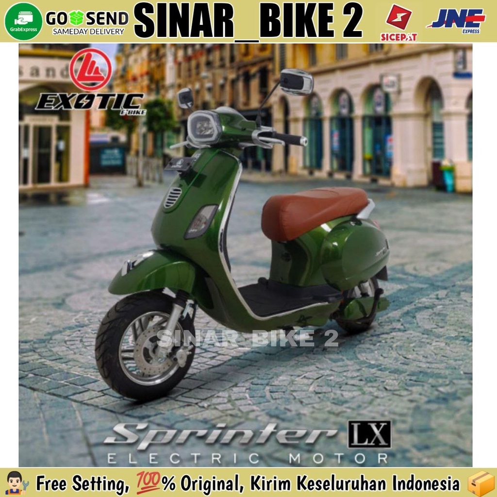 Sepeda Motor Listrik Electric EXOTIC SPRINTER  LX Vespa 1200 Watt