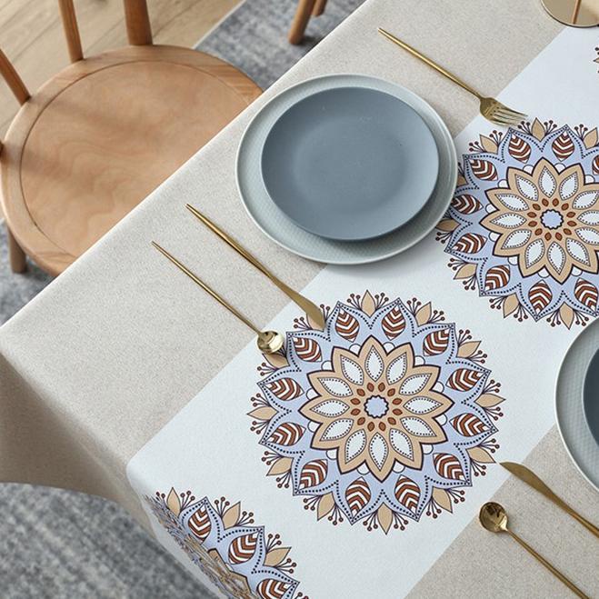 SHOPELLO - Taplak Meja Bohemian Taplak Meja PVC Tahan Air Taplak Dapur  Y37E