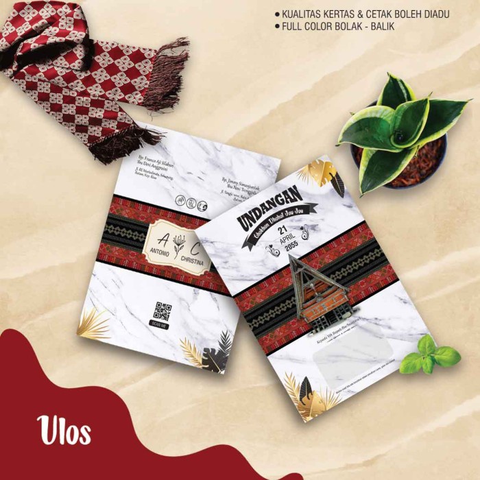 Undangan Kosong Pernikahan Adat Batak Motif Batik Ulos - Java Etnic Free Setting