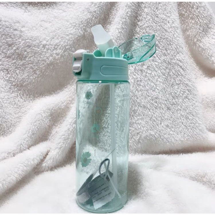 Botol Minum Tali Bening Motif Bunga 600ml BPA FREE ZY-1828