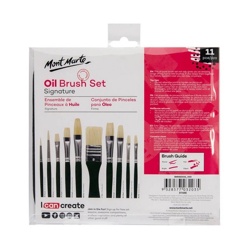 Mont Marte Signature Brush Set in Wallet 11pc - Oil