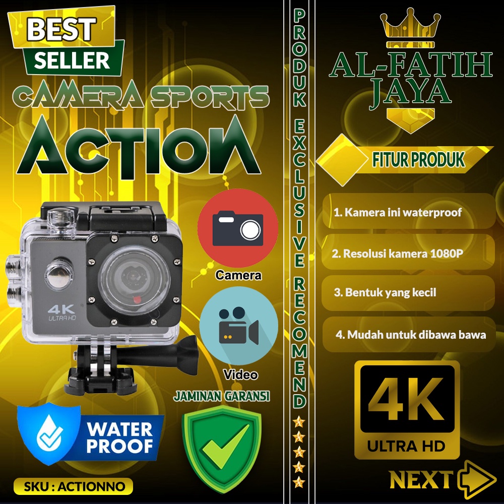 Jual Kamera Vlog Action Cam Kogan 1080p Murah Berkualitas Resolusi Full