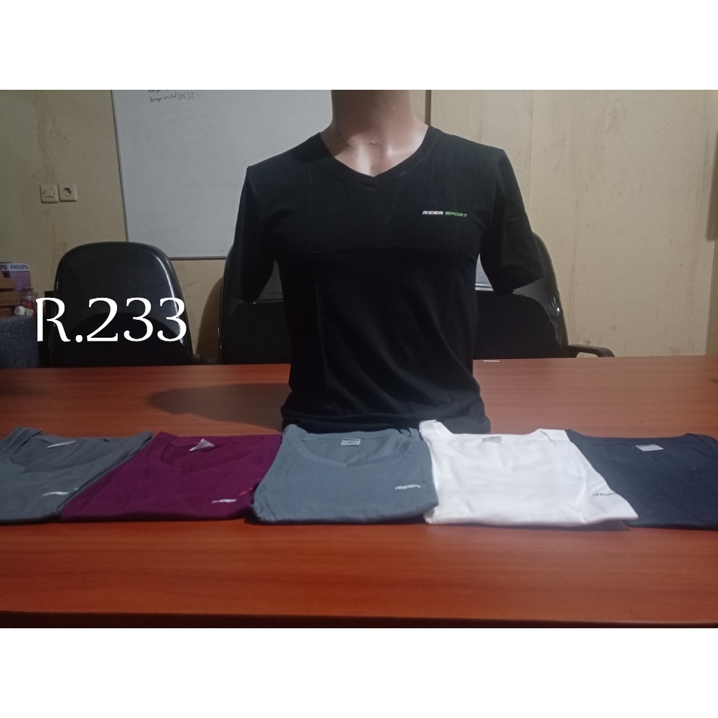 Kaos Dalam Pria  R 233 rider sport kerah V lengan pendek isi 1