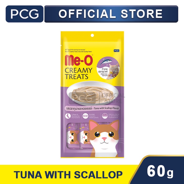 (12 x ) Meo Creamy Treats Snack Kucing Tuna With Scallop Flavor 4x15gr