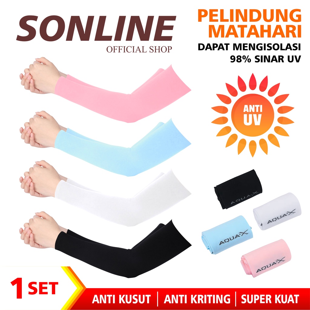 SONLINE Manset Tangan Aksesoris Pancing Tebal Berkualitas Manset Tangan Polos Sarung Lengan Pria dan Wanita