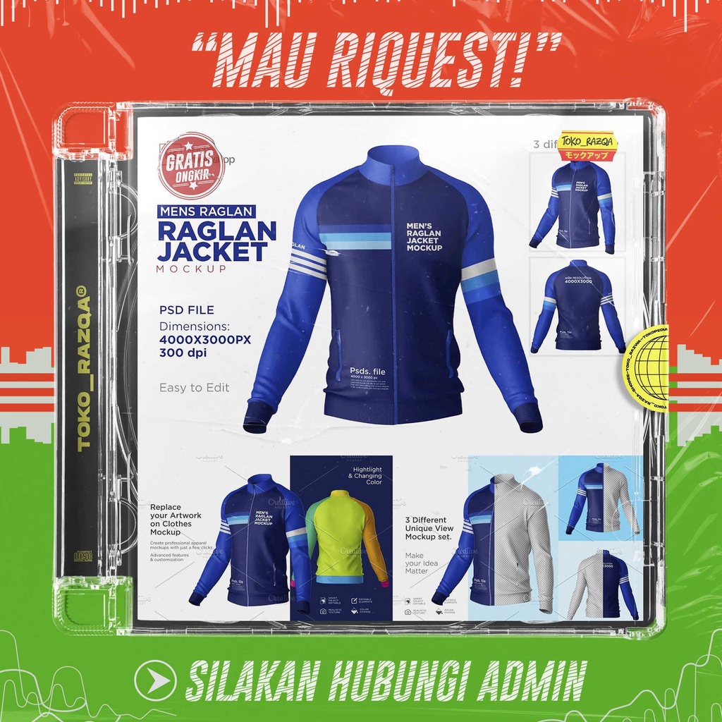 Mens Raglan Jacket Mockup set ◖Mockup◗