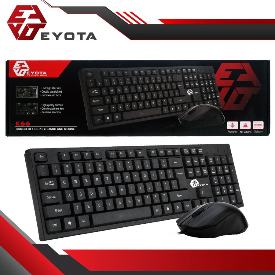 COMBO PAKET KEYBOARD MOUSE EYOTA K66 OFFICE KEYBOARD MOUSE - STK 06