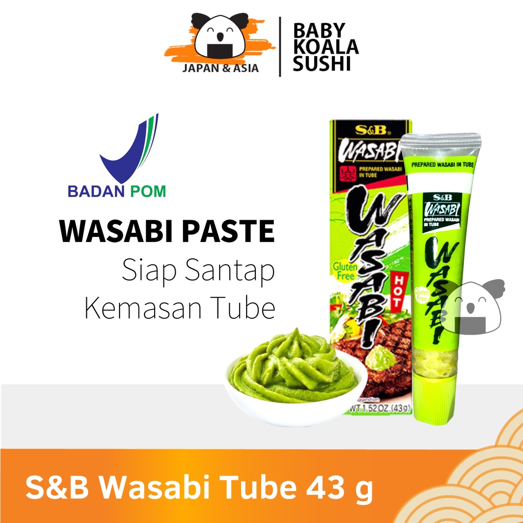 S&amp;B Wasabi Paste Tube Pasta Wasabi 43 g │ Horseradish Import for Sashimi Sushi