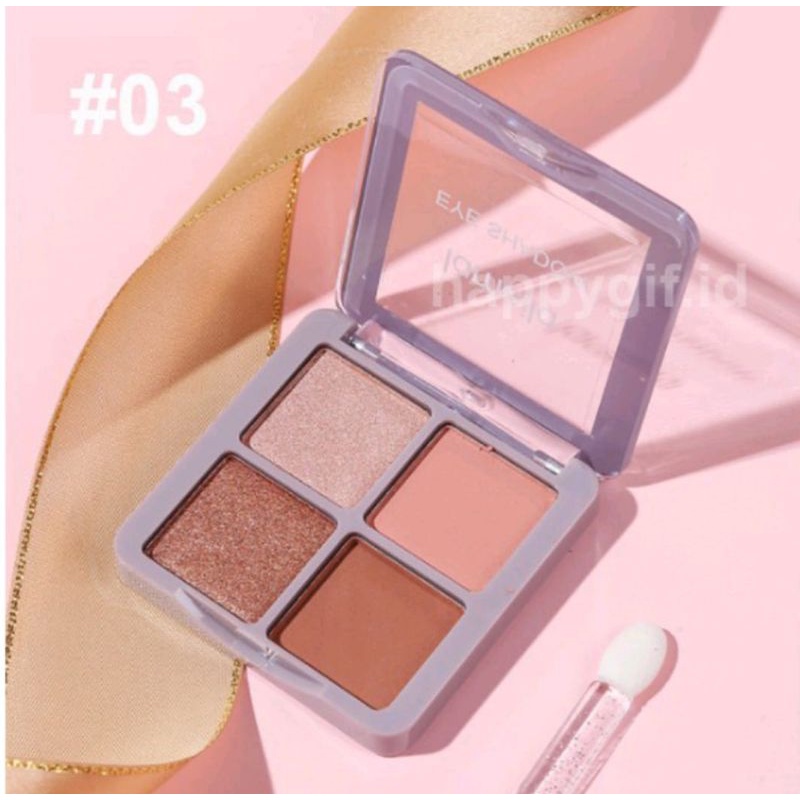 LAMEILA Eyeshadow 4 warna (New) Kombinasi Glitter City Tahan Lama LA006