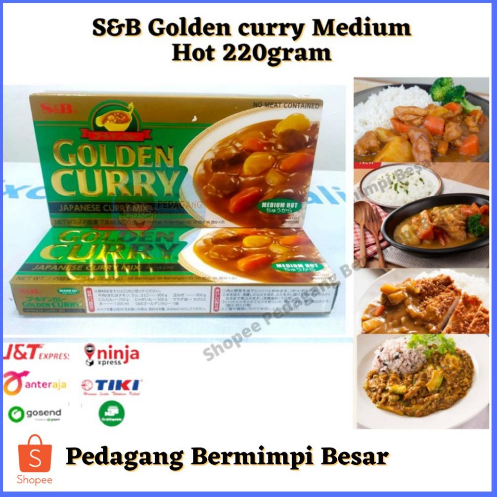 

[PRODUK 8MWZZ] S&B Golden Curry 220gr Medium Hot | Kari Blok | Kari Jepang IKD