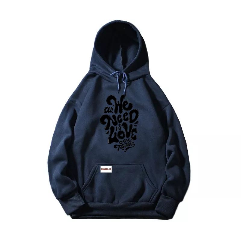 APPAREL_PRIA new sweater hoodie pria wanita premium original katun tebal lembut motif WE NEED LOVE yang lagi hits 2023