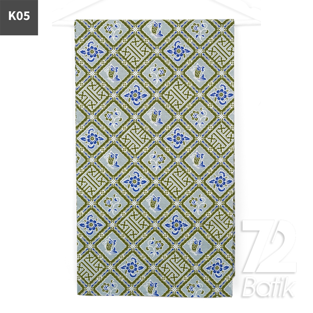 KAIN BATIK KATUN Premium Motif Kawung Ikan Warna Orange Abu 723030 Cap 72IL Jarik Jarit Samping Kebat Panjang Batik Katun Modern Premium Bahan Seragam Batik Pernikahan Kantor Keluarga Murah Kamen Jadi Batik Bali Lembaran