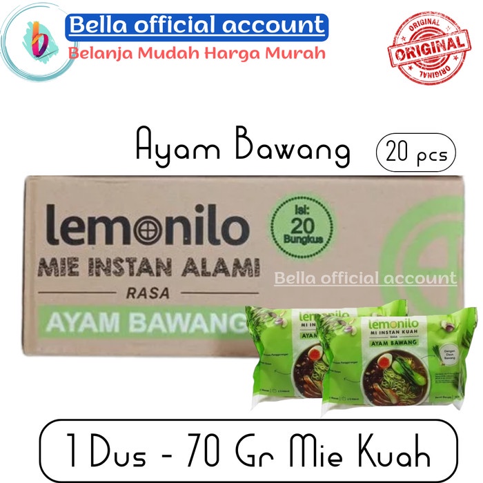 

Lemonilo Ayam Bawang Mie Instan Kuah 70 gr / 20 pcs / Karton 1 dus