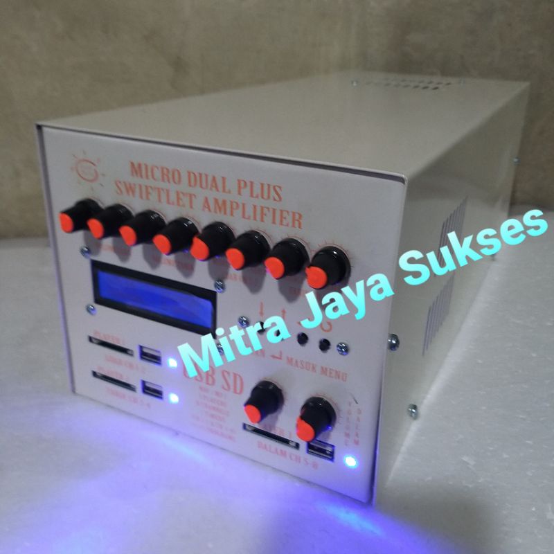 Ampli Swiftron MICRO DUAL PLUS 3 Player 8 Channel dgn Timer dan Kipas Amplifier Walet