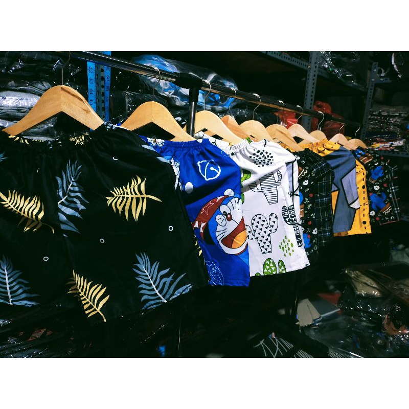 Celana Boxer Pria Dewasa/Boxer Pendek Distro Motif Bagus Unisek Cowok Cewek Tebal Premium