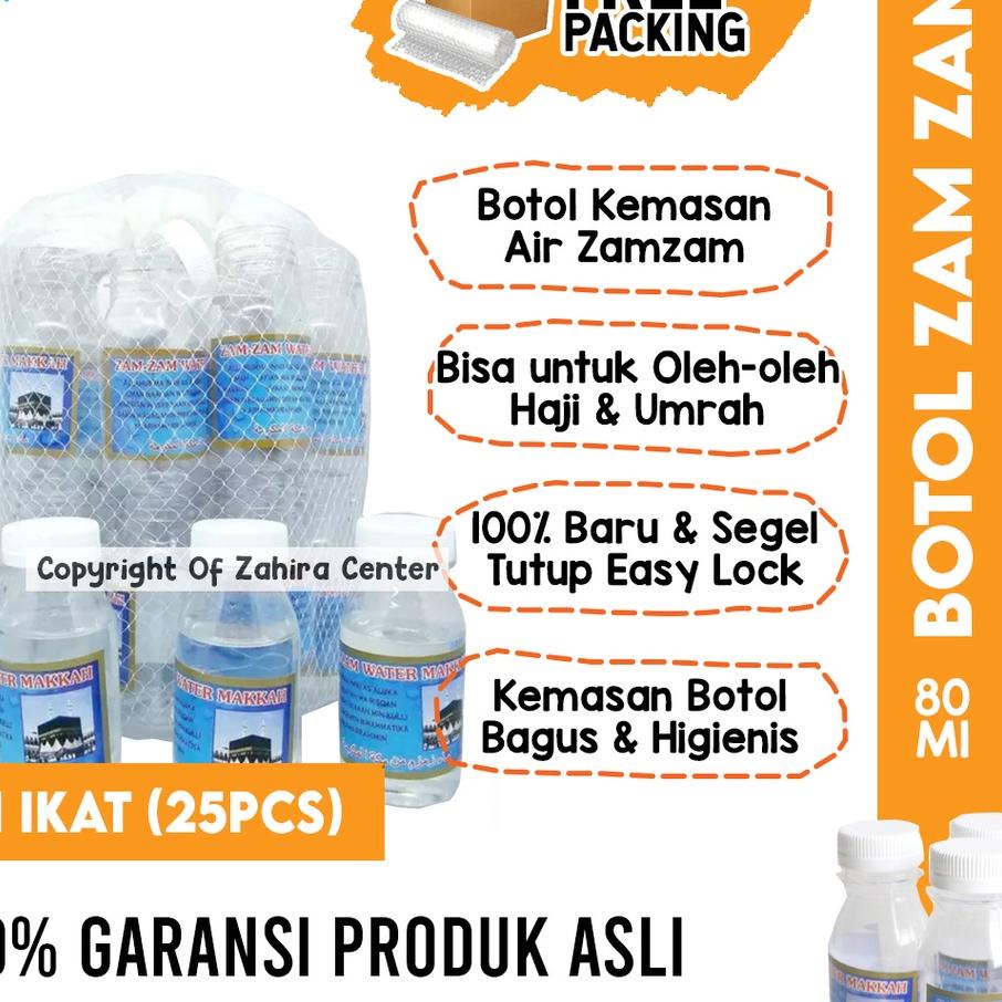 

1 IKAT (25 PCS) Botol Kosong Untuk Air Zam zam 80ml Bersih & Higienis Untuk Oleh oleh Haji Umroh AraB