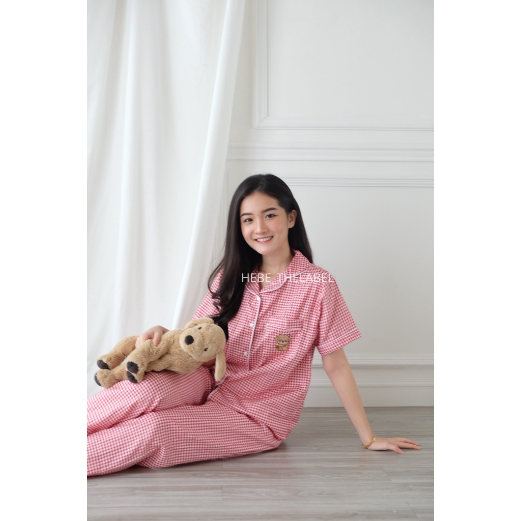 Bordir Pajamas - Atasan Celana Baju Tidur Setelan Wanita