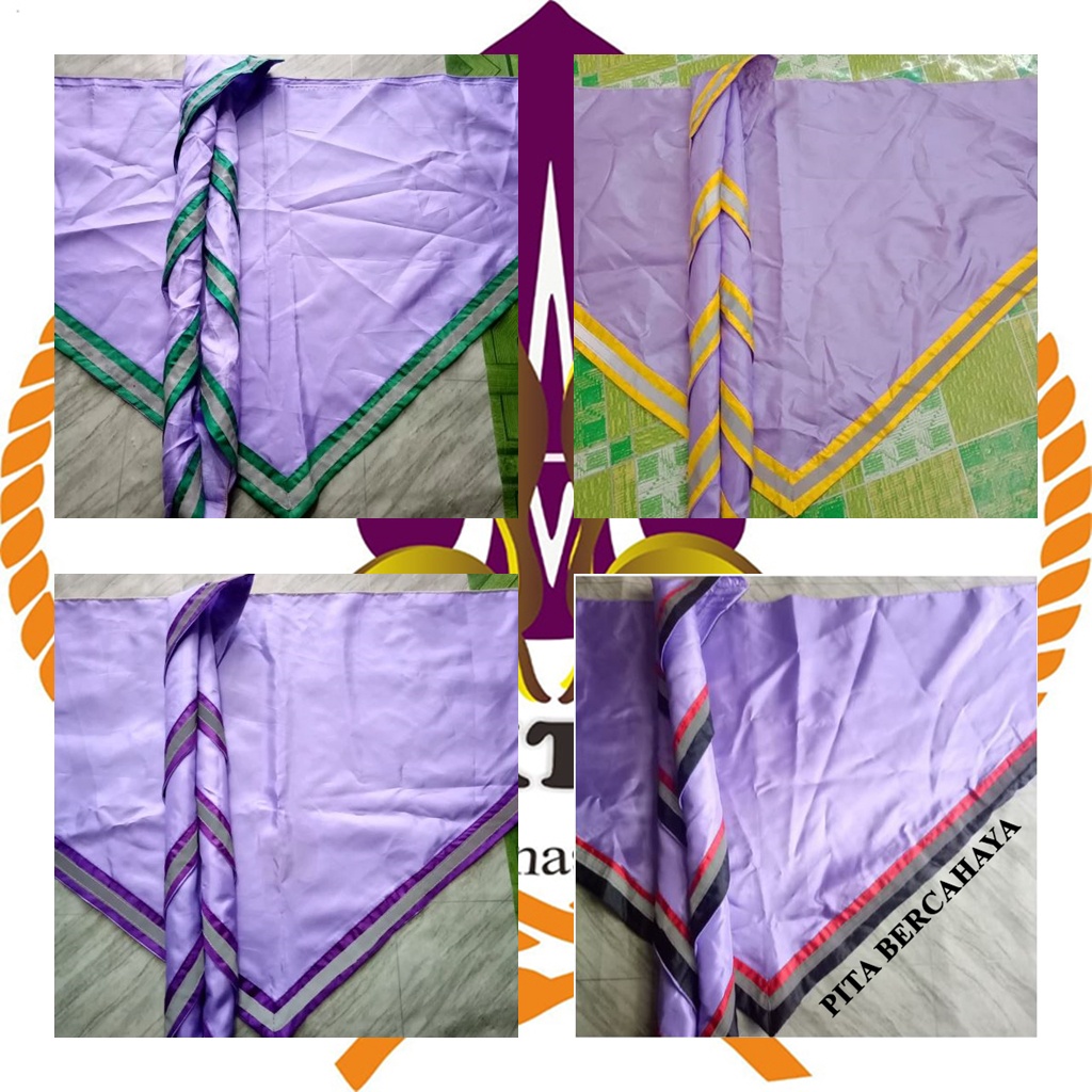 Scarf Pramuka 2 Warna Pita Bercahaya Scraf Pramuka Slayer Sleyer Pramuka Lavender Ungu Muda Pita Ber