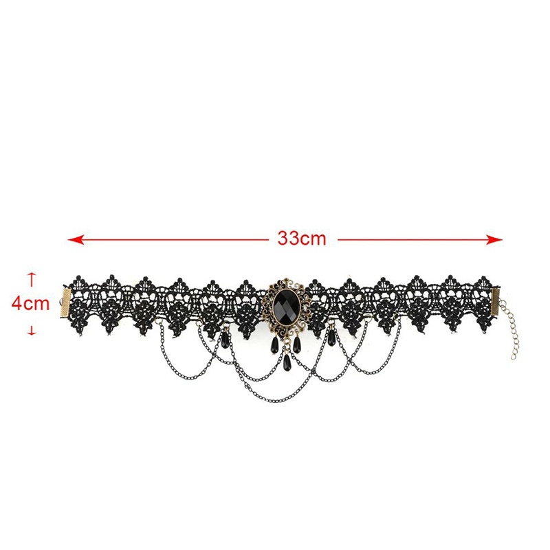 Kalung Etnik Gothic Choker Kain Renda Lace Necklace Gothic Punk Rock