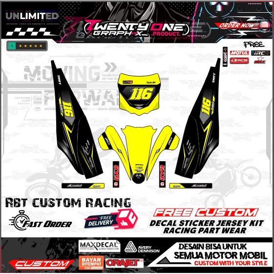 rbt shogun smash suzuki stiker kekinian ⭐JUPITER VEGA NEW trail REVO full body dekal bebek std gtx t