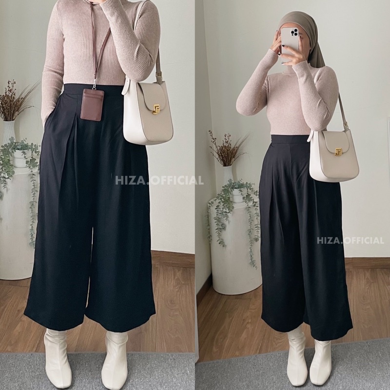 HIZA - LARA KULOT PANTS Highwaist | Celana Wanita Ternyaman