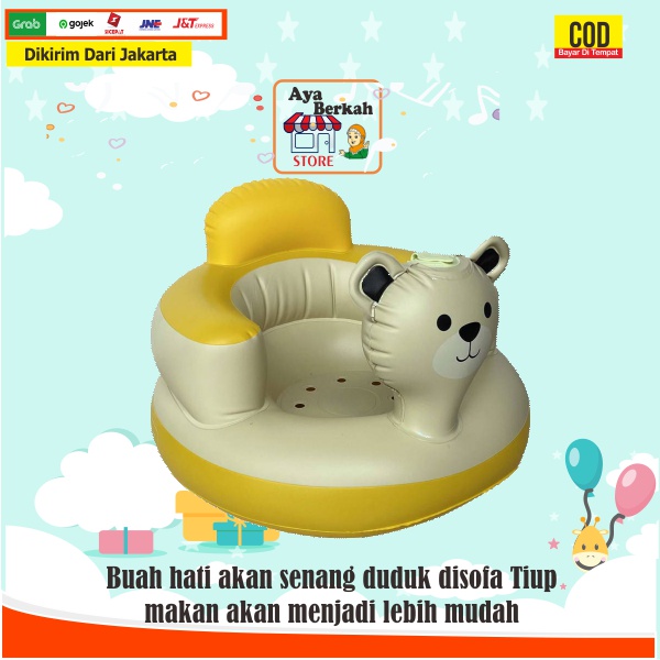 Sofa kursi tempat duduk bayi model beruang untuk belajar duduk Seat baby chair bear kursi makan bayi tanpa musik