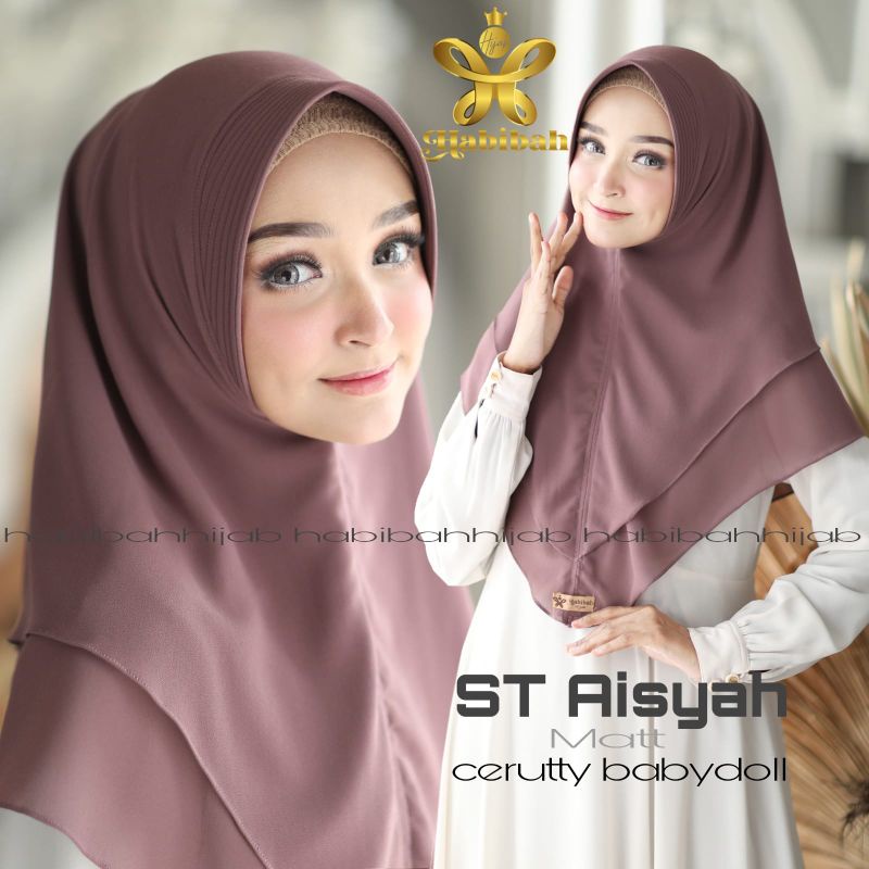 Jilbab instan/ Hijab instan kekinian Aisyah anti tembem bahan cerutty babydoll