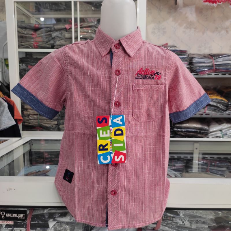 Cressida Kids Original Kemeja Anak Hem cowok dusty pink