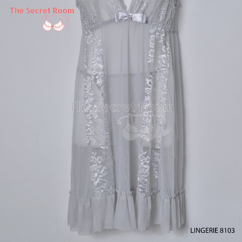 TALLY BAJU TIDUR / LINGERIE 8103 I FREE SIZE I FIT XL I BAHAN RENDA HALUS