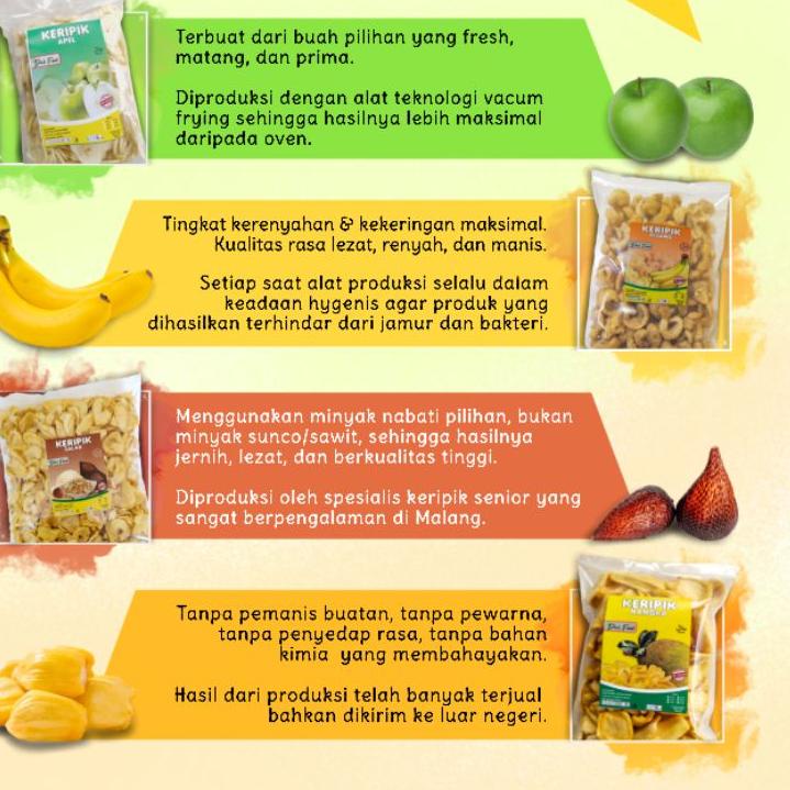 

Quality Control✅Keripik Nangka Apel Salak Pisang Export Premium Quality Khas Malang Isi 1 Kg|RA8