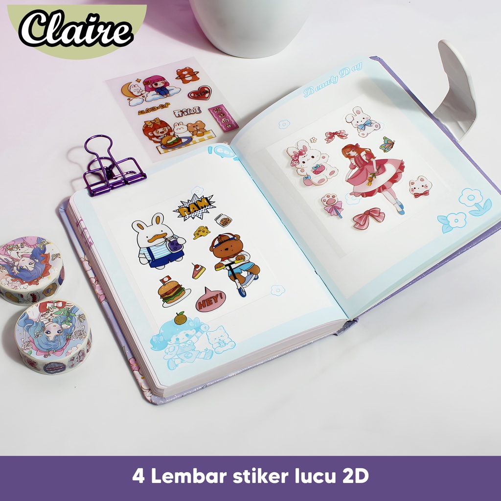 Buku Set 5 in 1 Agenda / Gift Box Hampers / Hadiah / Notebook Journal Diary Alat Buku Tulis Lengkap Scrapbook Cute Girl
