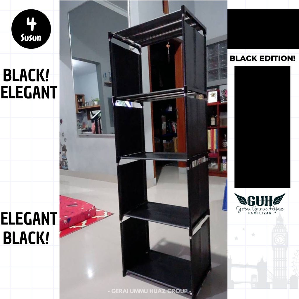REKOMENDASI Rak Helm Lemari Helm Tempat Helem Rak" Helm Lemari Serbaguna - Black Edition