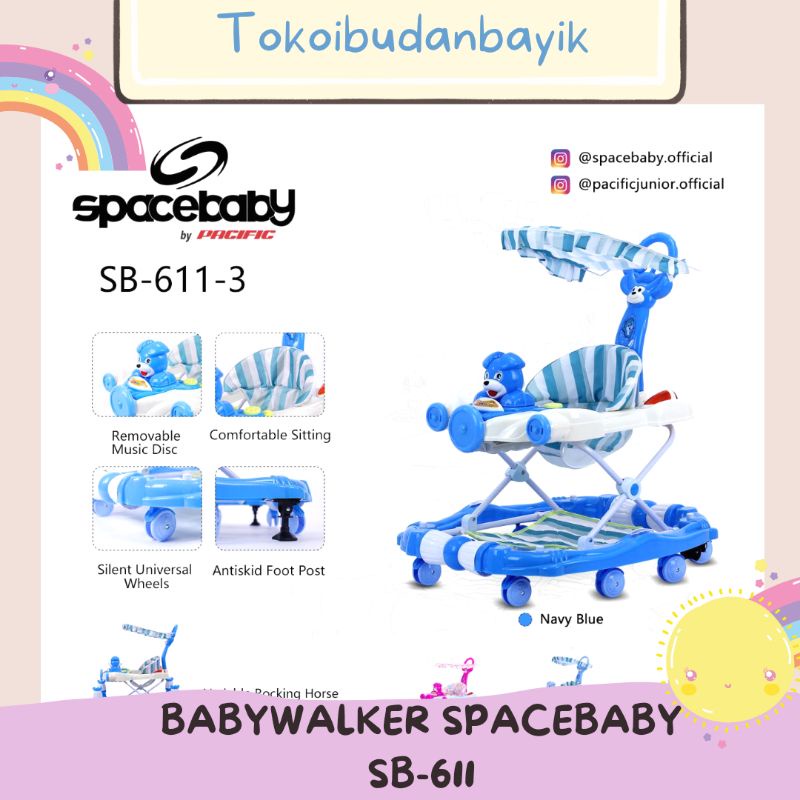 FREE ALAS, PACKING BUBBLE DAN BONUS BATERAI baby walker spacebaby SB 613/sb 611/sb509 babywalker