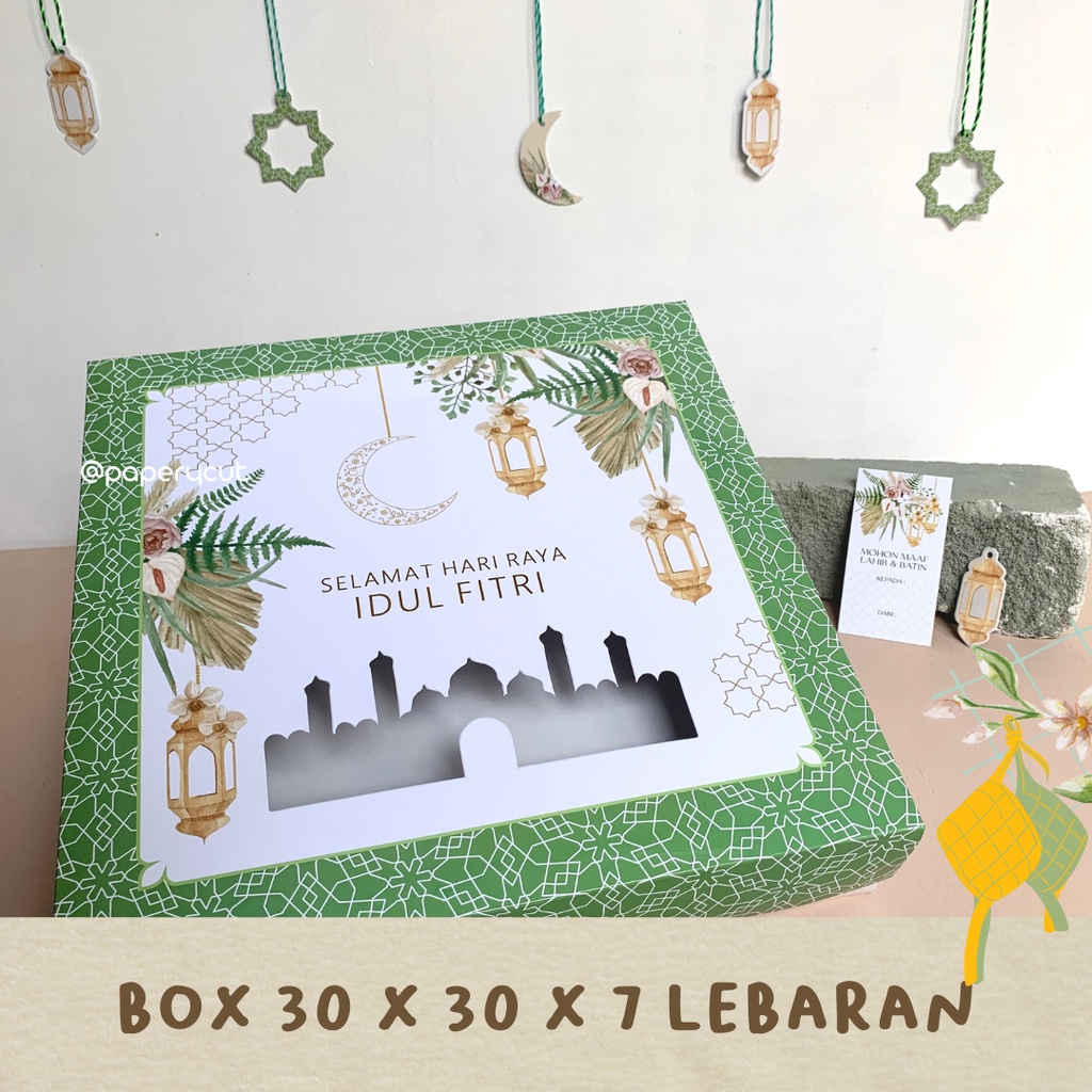 

Box Dus Kotak Packaging Kue / Cookies Hampers - Lebaran / Idul Fitri 30 x 30 x 7 cm