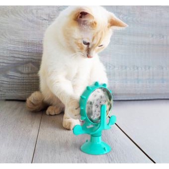 Mainan Interaktif Bentuk Roda Putar Pet Feeder Mainan Kucing dan Anjing Bisa Diisi Snack Mainan Tempat Makan Hewan
