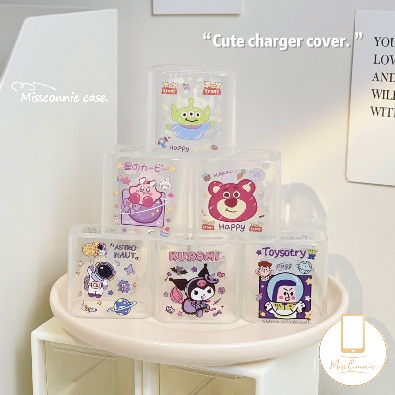 Casing Untuk Charger Colokan Kabel USB Spring Line Wrap Protector Data Line Cord Atur Berliku Kawat Ikat Lucu Losto Toy Story Kuromi Alien Pattern Soft TPU Cover Untuk Android Type-C