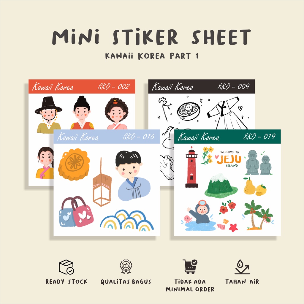 

( 10 pcs )KAWAII KOREA/murah/lucu/stiker sheet/mini stiker waterproff