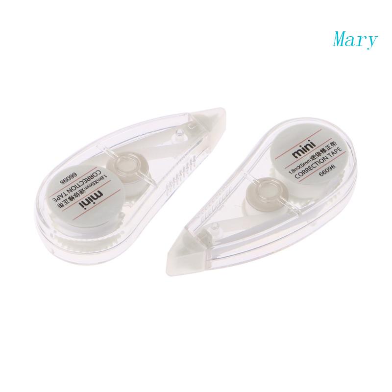 Mary 2Pcs Tape Koreksi Lucu Mini Roller White Out Eraser Alat Tulis Kantor Sekolah