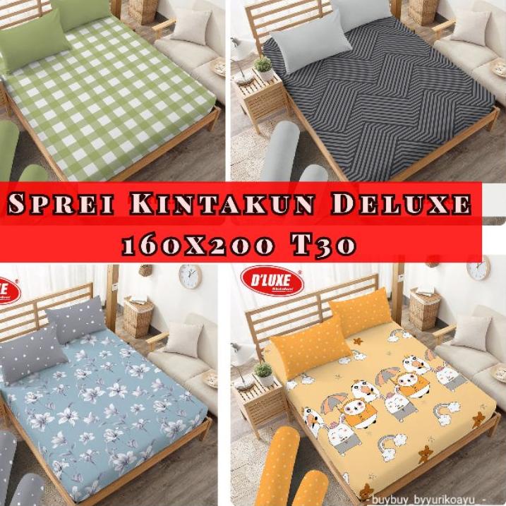 ☪ Sprei Kintakun Queen Size 160x200 Tinggi 30cm / Kintakun Deluxe 160x200 T30 あ