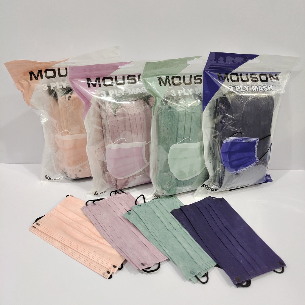 CAREION 3PLY PRO MASK EARLOOP EMBOS - MASKER 3PLY 4PLY PREMIUM WARNA WARNI CAREION EMBOS WITH ZIP LOCK PACK