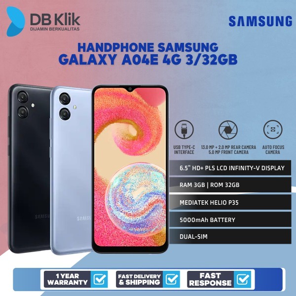 Handphone SAMSUNG GALAXY A04E 4G 3/32 - A04E 3GB 32GB Garansi Resmi