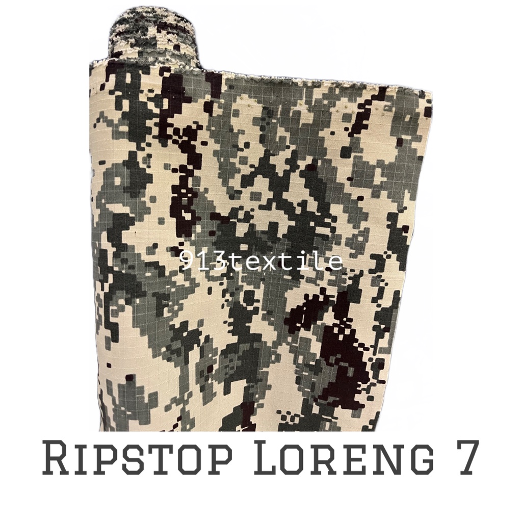 Kain Ripstop Motif Loreng Kotak Teba