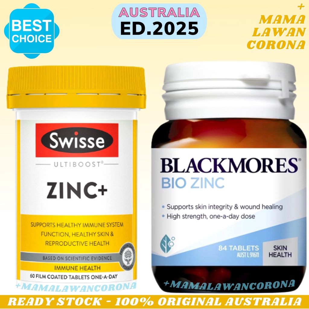 SWISSE Ultiboost Zinc+ 60 Tablets / Daily Immune Support - Imun / Blackmores Bio Zinc 84 Tablet / Vitamin C  Zinc Natures Way Nature's 100