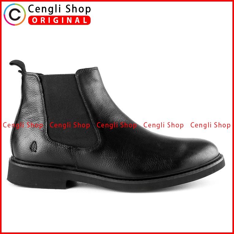 HM010 SEPATU BOOT HUSH PUPPIES PRIA ORIGINAL BOOTS CHELSEA FORMAL KULIT BRANDED HITAM